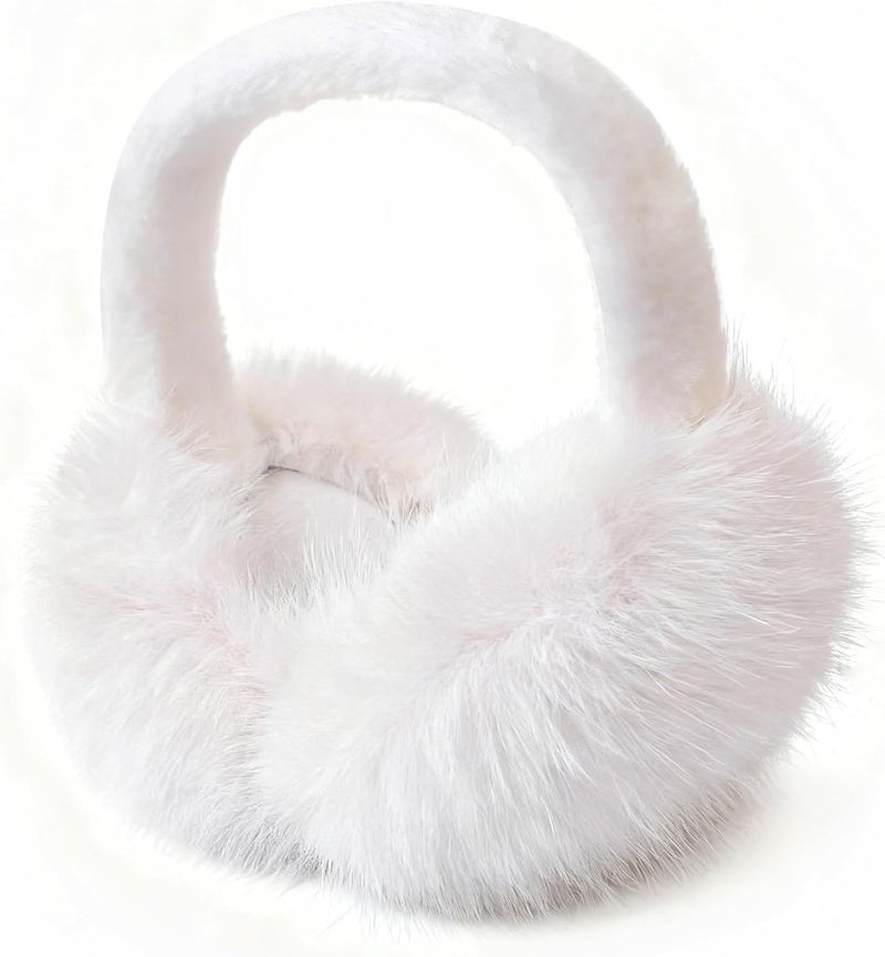 Eyegla Ear Muffs for Women Winter Adjustable & Foldable Fuzzy Earmuffs Fluffy Soft Ear Covers for Cold Weather - Image 1
